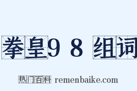 拳皇98组词是什么意思的图片